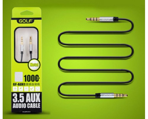 Аудио кабель AUX GOLF GF-AUX1 1m Black