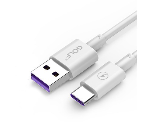 USB кабель Golf GC-42t High Speed Type-C 5A White 1m