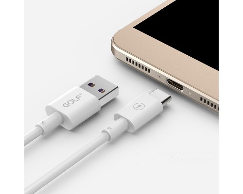 USB кабель Golf GC-42t High Speed Type-C 5A White 1m