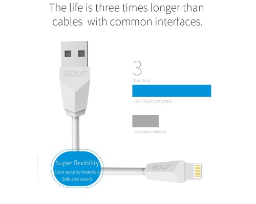 USB Кабель GOLF DIAMOND GC-27i iPhone Lightning White 1м