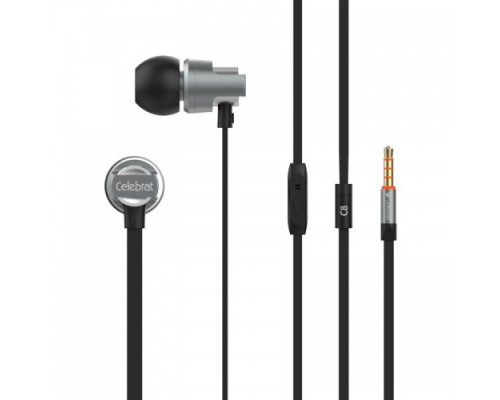 Наушники MP3 Celebrat C8 Black + микрофон и кнопка ответа