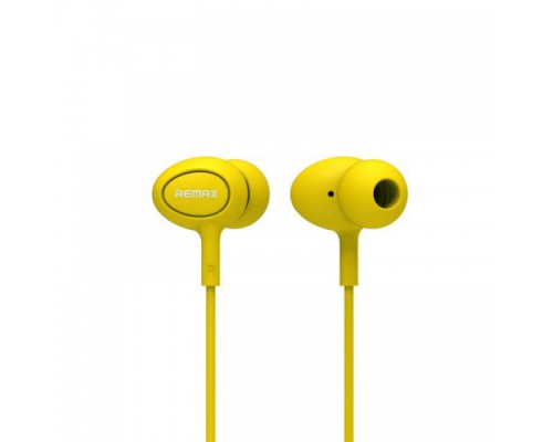 Наушники Remax RM-515 Yellow (микрофон и кнопка ответа)