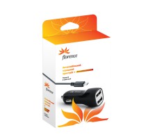 АЗУ Florence 2USB 2.1A + Кабель MicroUSB Black (CC21-MU)