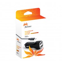 АЗУ Florence 2USB 2.1A + Кабель MicroUSB Black (CC21-MU)
