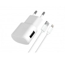 СЗУ Florence USB 1A + кабель Lightning (iPhone) White (FW-1U010W-L)