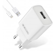 СЗУ Jellico AQC33 1USB 3A QC3.0 + Lightning Кабель White