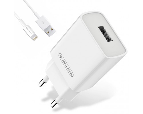 СЗУ Jellico AQC33 1USB 3A QC3.0 + Lightning Кабель White
