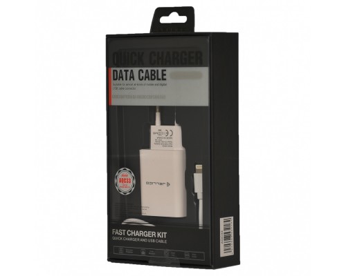 СЗУ Jellico AQC33 1USB 3A QC3.0 + Lightning Кабель White