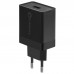 СЗУ Florence 1USB QC 3.0 18W + Кабель Type-C Black (FL-1050-KT)
