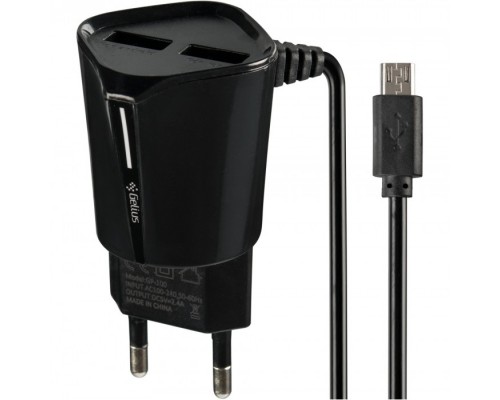 СЗУ Gelius Pro Edition Auto ID 2USB + Cable MicroUSB 2.4A Black