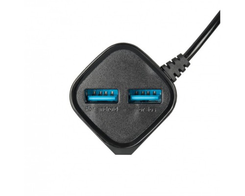 СЗУ Gelius Pro Edition Auto ID 2USB + Cable MicroUSB 2.4A Black