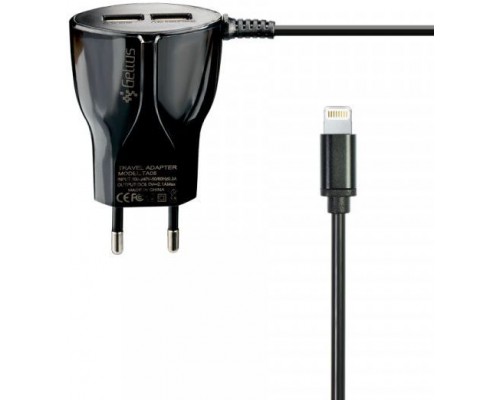 СЗУ Gelius Ultra Edition 2USB + iPhone 5 2.1A Black 1.2m