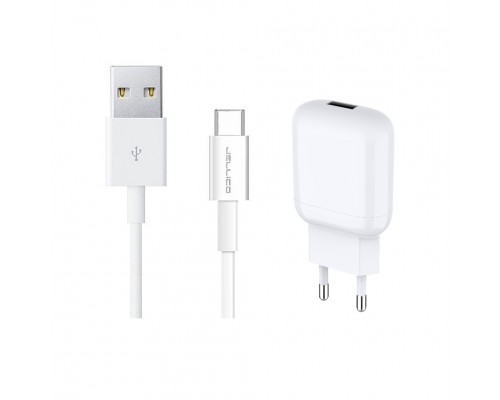 СЗУ Jellico C22-2 1USB 2.1A + Type-C кабель White