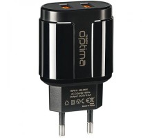 СЗУ Optima Avangard OP-HC02 2USB 2.4A + MicroUSB кабель Black