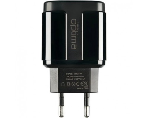 СЗУ Optima Avangard OP-HC02 2USB 2.4A + MicroUSB кабель Black