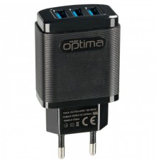 СЗУ Optima Grater OP-HC01 3USB 3.1A + Кабель MicroUSB Black