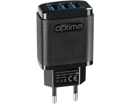 СЗУ Optima Grater OP-HC01 3USB 3.1A +Кабель MicroUSB Black