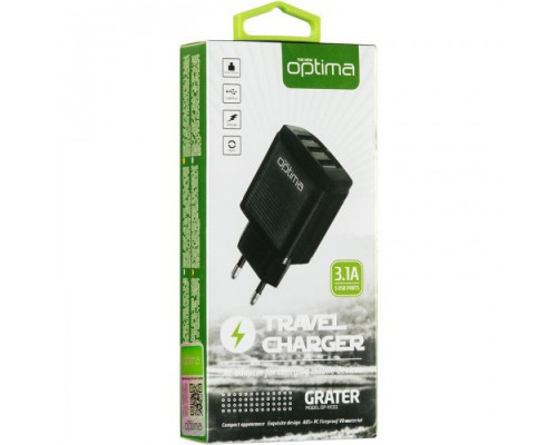 СЗУ Optima Grater OP-HC01 3USB 3.1A +Кабель MicroUSB Black