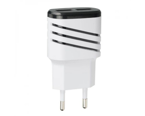 Сетевое Зарядное Устройство 2USB Optima Energy LED (2.1A) Белое